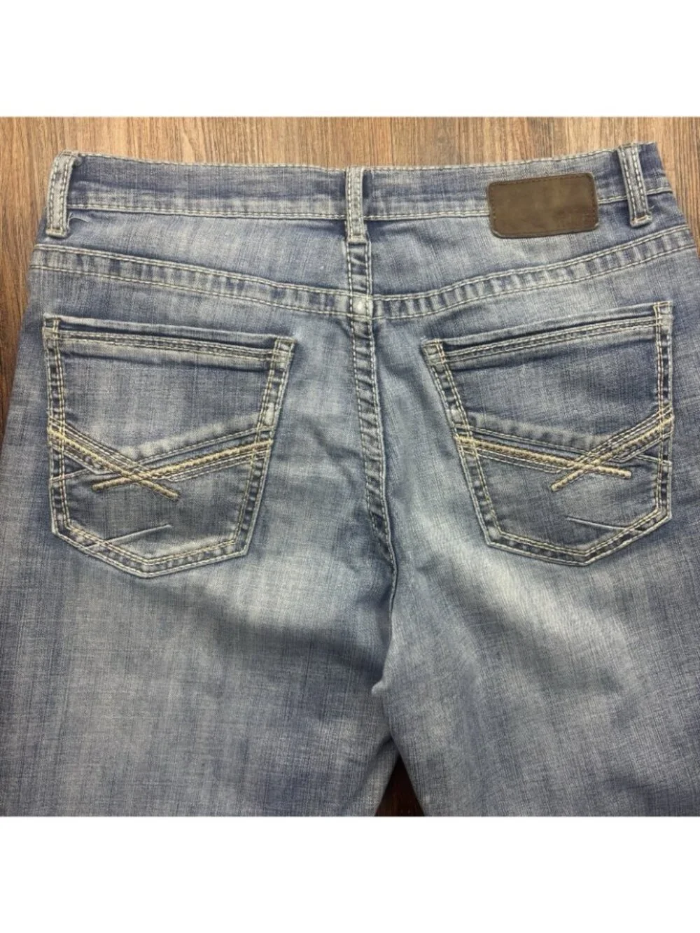 BKE Tyler Straight Jeans Distressed Light Wash Men’s Size 34 X 32